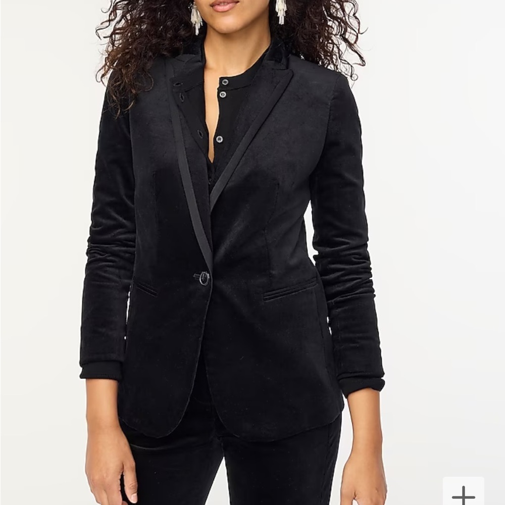 J crew black velvety blazer NWT